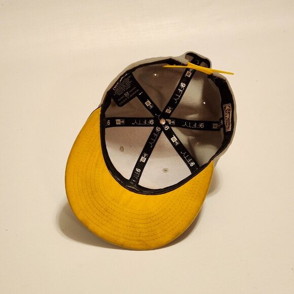 Los Angeles Lakers New Era Grey Black Era Snapback Hat Cap One Size - Picture 8 of 11